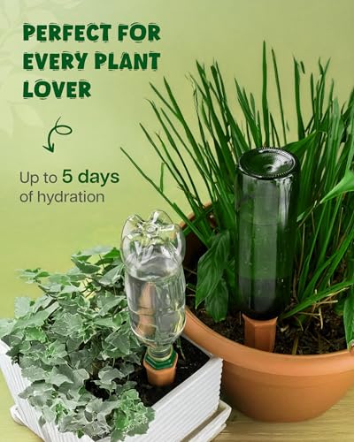 Plant Watering Devices, Self Watering Spikes, Self Watering Planter Insert, Terracotta Watering Spikes, Plant Watering Spikes, Vacation Plant Watering Devices, Water Plants While Away - color: Terracotta - 10 Pcs (Pack of 1)