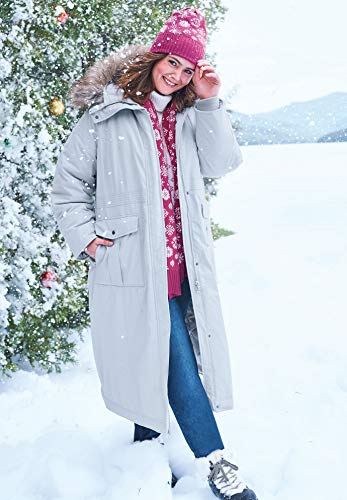 Woman Within Plus Size The Arctic Parka In Extra Long Length - color: Black, size: 38-40