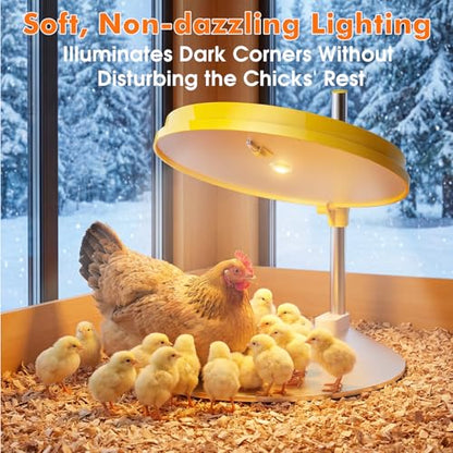 IVJ Chick Brooder Heating Plate with LED Light, 45W Adjustable Temperature Brooder Plate for 15-20 Baby Chicks, Digital Display Heating Plate for Chicks
