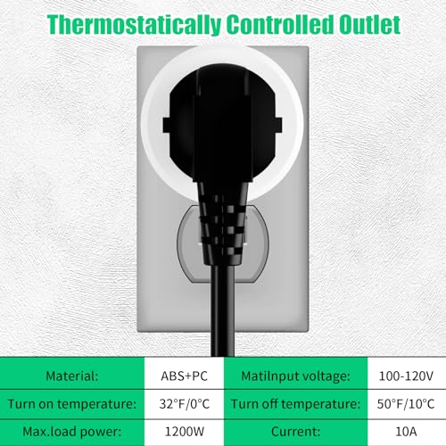 Thermostatically Controlled Outlet - On at 32°F/Off at 50 °F, Thermostat Plug Outlet, No Need to Close Manually, for Chicken Water Coop Heater Heated Water Bowl Bird Bath Deicer Roof Cable (4 Pcs) - style: White 4Pcs