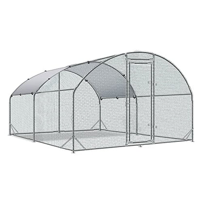 Large Metal Chicken Coop Round Top Upgrade Tri-Supporting Wire Mesh Chicken Run,Chicken Pen with Water-Resident and Anti-UV Cover,Duck Rabbit House Outdoor (Dome Roof 13'L x 9'W x 6.5'H) - size: 156.0"L x 108.0"W x 78.0"H