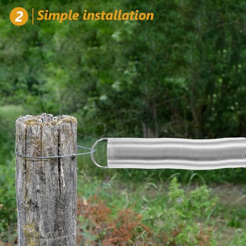 Luxshiny Electric Fence Spring Gate Replacement Stainless Steel Livestock Fence Spring for Pasture Gates Tension Hardware Suitable for Agricultural Fencing