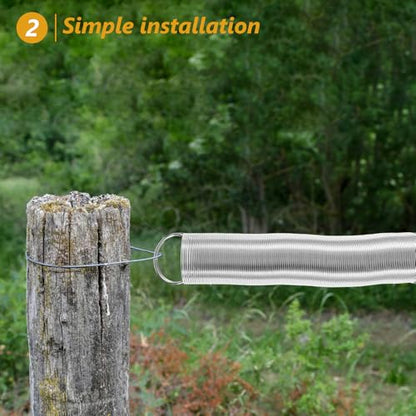 Luxshiny Electric Fence Spring Gate Replacement Stainless Steel Livestock Fence Spring for Pasture Gates Tension Hardware Suitable for Agricultural Fencing