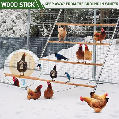Chicken Perch for Coop Hens, Ducks & Small Pets 4-Tier Design Stable Base, 41.3" W x 56.7" H, Durable Metal & Wood Construction, Easy to Assemble & Clean, Non-Slip Chicken Roosting Bars for Outdoor