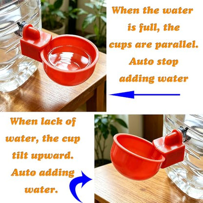 Large Automatic Chicken Waterer Cups, 6pcs Turkey Waterer Feeder for Poultry,Automatic Chicken Watering System, Water Feeder Kit Suitable for Duck, Chicks, Goose, Bunny and Bird