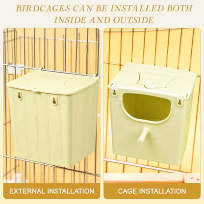 Ipetboom 4Pcs Plastic Birds Nesting House Parakeet Nesting Box Bird Finch Nest Breeding Box Cage Breeding for Cockatiel Parrot, 13X10X13cm/5.1X3.9X5.1in
