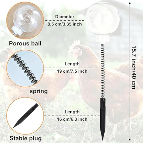 Chicken Slow Feeder Ball & Enrichment Toys for Hens Poultry, Chicken Pecking Toys, Interactive Boredom Busting Chicke-n Coop Accessories, Spring Loaded Swing Feeder for Parrots Ducks Birds - size: 1pcs
