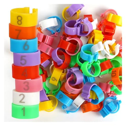 200 Pcs 16Mm Chicken Duck Leg Rings with Number Animal Identification Tool for Poultry Sign Foot Loop Buckle Clip Farm Supplies(S-Purple) - color: S-Purple