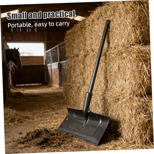 Manual Manure Scraper for Chicken Coop and Livestock Cage, 40cm Stainless Steel Poultry Cage Cleaning Rake with Sturdy Handle, Livestock Shelter and Garden Manure Scoop Tool