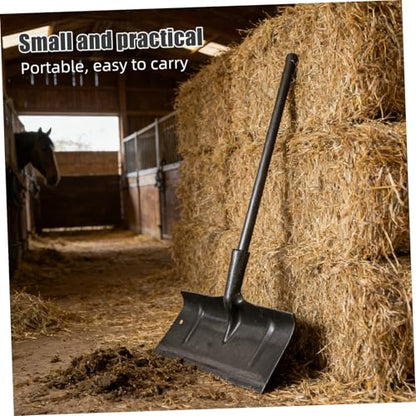 Manual Manure Scraper for Chicken Coop and Livestock Cage, 40cm Stainless Steel Poultry Cage Cleaning Rake with Sturdy Handle, Livestock Shelter and Garden Manure Scoop Tool
