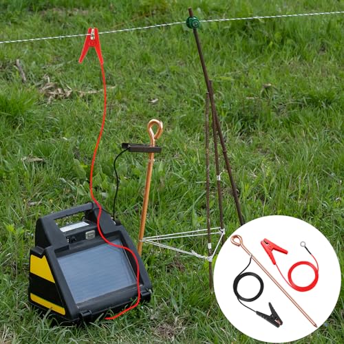 Electric Fence Wire Connect The Energizer and Electric Fence Charger Solar Fence Charger Solar Powered Electric Fence, Solar Electric Fence (3FT(Wire+Grounding Rod)) - style: 3FT(Wire+Grounding Rod)