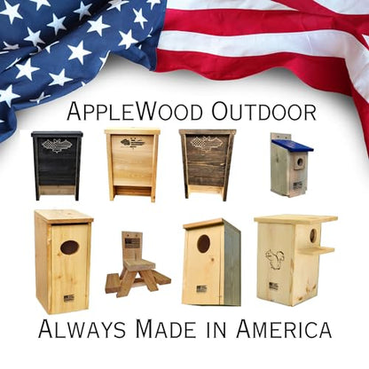 Made in USA- XL Black Stained Pine Bat House, 3 Chamber Bat Box, Easy-to-Install Wooden Bat House Kit, Weather-Resistant Bat Houses for Outdoors, with Mounting Screws - Applewood Outdoor - style: XL 3 Chamber Black