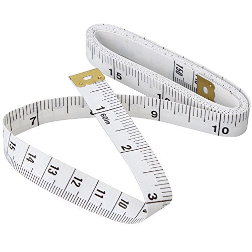 Wisdompro 2 Packs 60-Inch(150cm) Soft Tape Measure for Sewing Tailor Cloth, Body Measurement(Indexed in Metric and Standard Units) - White - color: 60 Inch, 2 Packs White