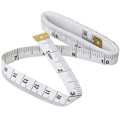 Wisdompro 2 Packs 60-Inch(150cm) Soft Tape Measure for Sewing Tailor Cloth, Body Measurement(Indexed in Metric and Standard Units) - White - color: 60 Inch, 2 Packs White