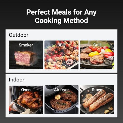 ThermoMaven Smart Bluetooth Wireless Meat Thermometer: Standalone Base, WiFi Unlimited Range, 6 Sensors with NIST Certified Accuracy, 2 Probes for Kitchen, BBQ, Grill, Oven, Smoker, Rotisserie - color: Red-2 Probes