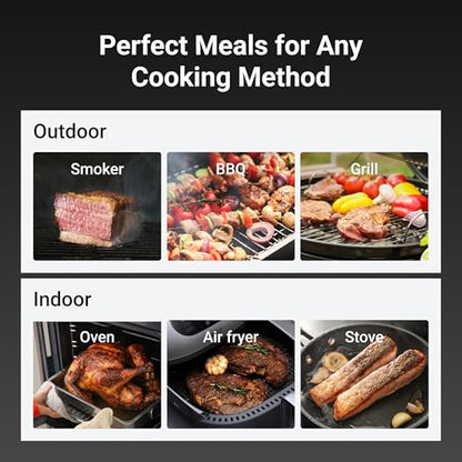 ThermoMaven Smart Bluetooth Wireless Meat Thermometer: Standalone Base, WiFi Unlimited Range, 6 Sensors with NIST Certified Accuracy, 2 Probes for Kitchen, BBQ, Grill, Oven, Smoker, Rotisserie - color: Red-2 Probes