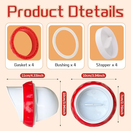 DIY Chicken Feeders 4 Ports White No Waste | Automatic Rain Proof, Poultry Feeder Kit, Includes 1 Hole Saw, for Buckets Barrels Bins Troughs - color: White