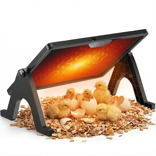 2026 Smart Chicken Coop Heater Brooder Plate, 200W Chicks Double-Sided Radiant Heat Panel with LED Light, Remote Control, Timer & Temp Controller Compatible, Ducklings Poultry & Small