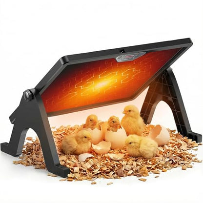 2026 Smart Chicken Coop Heater Brooder Plate, 200W Chicks Double-Sided Radiant Heat Panel with LED Light, Remote Control, Timer & Temp Controller Compatible, Ducklings Poultry & Small