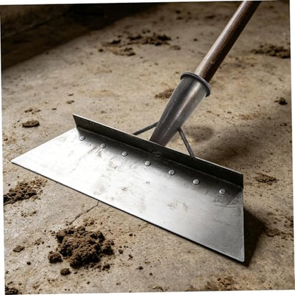 Veemoon Manganese Steel Livestock Manure Scraper and Multifunctional Garden Shovel for Farm and Barn Cleaning, 38cm Metal Dung Shovel with Heavy Duty Scraper Head for Efficient Outdoor Use