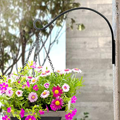 AJART Hanging Plant Hanger Outdoor: 2 Pieces Bird Feeder Wall Hooks - 16-Inch Heavy-Duty Plant Bracket Hook for Hanging Flower Baskets - size: 16 Inch, style: Heavy Duty Plant Hook