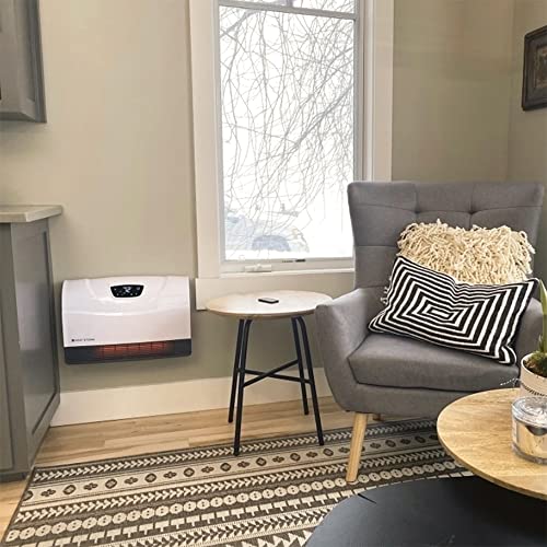 Heat Storm Phoenix Infrared Space Heater with Attachable Feet, Remote Control, Energy Efficient-750-1500 Watts, White Floor or Wall - HS-1500-PHX - color: White, style: White Attachable feet