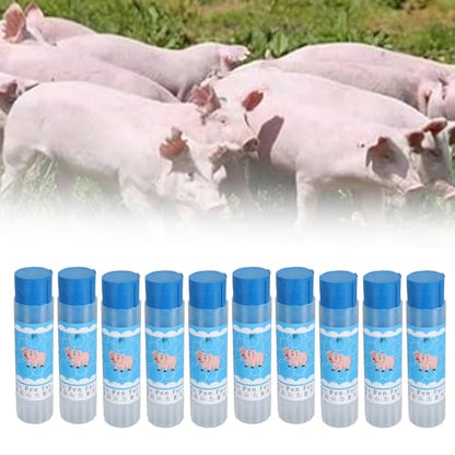 10pcs Livestock Marker Crayon, Pig Marking Crayon Set, Long Lasting Animal Marker Crayon with Lipstick Style Rotation for Pigs Sheep Cattle, Safe Water Soluble Wax (Blue) - color: Blue