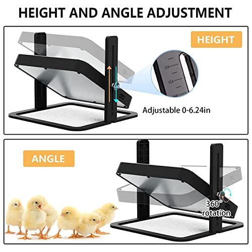 Chicken Brooder Heating Plate for Chicks and Ducklings with Adjustable Height and Angle,Safer Than Brooder Lamps Heater Keeps Up to 15 Chicks Warm