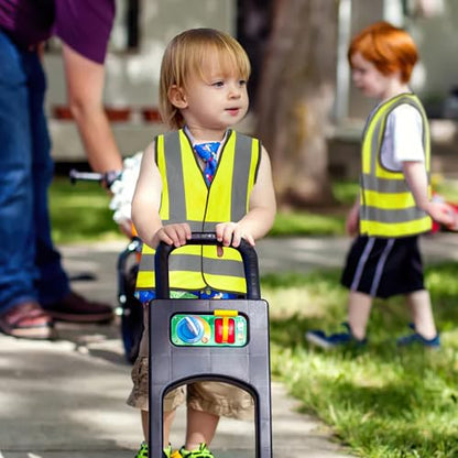 AYKRM Kids High visibility viz vest hi vis viz reflective safety vests - color: Grey, size: 2-5Y