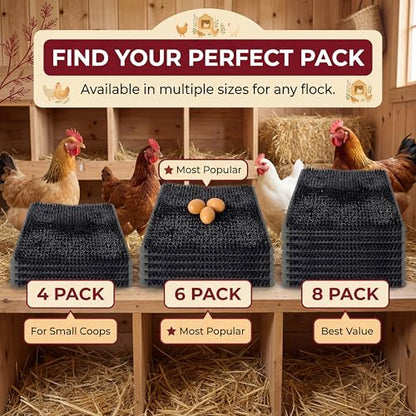 8 Pack Ultra Soft Washable Chicken Nesting Pads for Chicken Coop — Premium Food Grade Mats — 100% BPA Free — Durable & Easy to Clean Reusable Nesting Pads - size: 8 Pack
