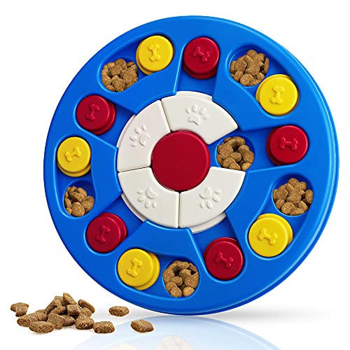 Joansan Dog Puzzle Toy, Interactive Dog Game, Mentally Stimulating Treat Dispenser for Large Dogs, Food Grade Material, Sequential Skills, Portable - color: Higher Level-Navy A