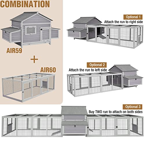 GUTINNEEN Chicken Coop Extension Chicken Run 20.73 ft²Large Expend Hen House Universal Chicken Run Perfect for 4-6 Chickens,Ducks