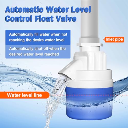 1" Water Float Valve - Automatic Water Level Control for Livestock, Water Tanks, Pools & Aquariums | Premium ABS Material, Big Flow, 170 PSI Max Pressure - color: 1" Top Inlet