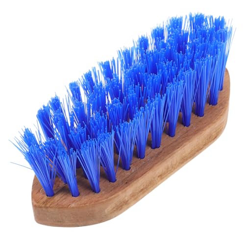 Generic Horse Grooming Brush with Hard Bristle Stiff Wood Comb for Cattle and Horses Non Slip Handle Cleaning and Massage Tool for Livestock Fur Care Lightweight Portable Grooming