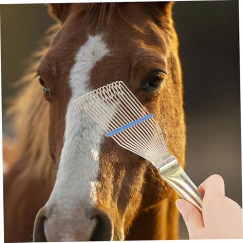 HANABASS 2pcs Livestock Rake Ergonomic Dematting Tool for Sheep Cattle Grooming Durable Steel Teeth Brush for Shearing and Cleaning