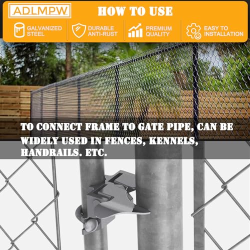 1-3/8" x 2-3/8" Chain Link Fence Butterfly Gate Latch, Galvanized Steel Gate Latch, with 1-3/8 Gate Frame & 2-3/8" Gate Post, U-Bolt & Nuts Included