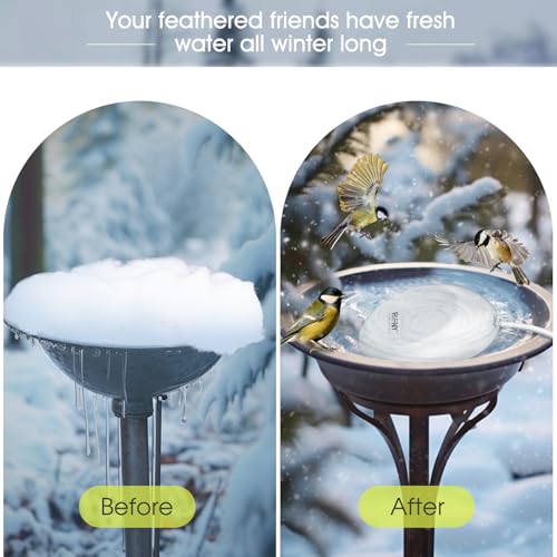 200W Bird Bath Heater for Outdoors in Winter, RIFNY Birdbath Deicer Water Heater Submersible for Bird Chicken Drinking with Thermostatically Control and Auto Shut-Off, Full-Covered Aluminum, 10FT Cord - size: 200W