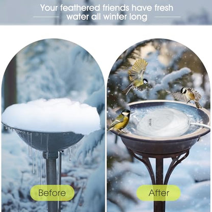 200W Bird Bath Heater for Outdoors in Winter, RIFNY Birdbath Deicer Water Heater Submersible for Bird Chicken Drinking with Thermostatically Control and Auto Shut-Off, Full-Covered Aluminum, 10FT Cord - size: 200W