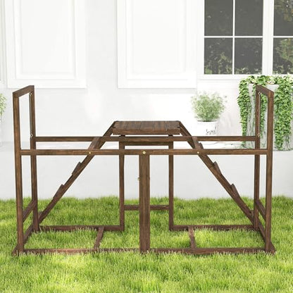 PawHut Chicken Coop Perches with Swing, Roosting Bars, Activity Play Set, Wooden Chicken Coop Accessory Toys for 4-6 Chickens, Coffee