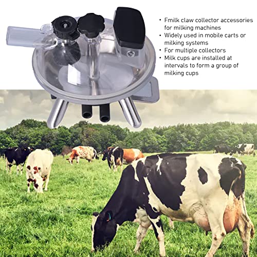 Milking Claw, 240cc Cow Milk Collector Tool Replacement, Easy to Install Farm Milking Machine Accessories with Stainless Steel Base, Milk Claw Cluster for Cow Sheep