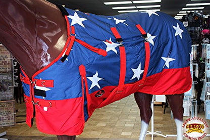 American Flag 81 in HILASON 1200D Winter Waterproof Poly Horse Turnout Blanket Belly Wrap - color: American Flag, size: 81 In