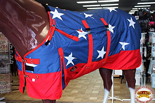 American Flag 76 in HILASON 1200D Winter Waterproof Poly Horse Turnout Blanket Belly Wrap - color: American Flag, size: 76 In