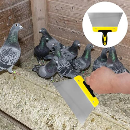 Cunguv Middle Scraper for Bird Droppings Pigeon Chickens Poop Scrapers Stainless Steel - size: 7.67 inch