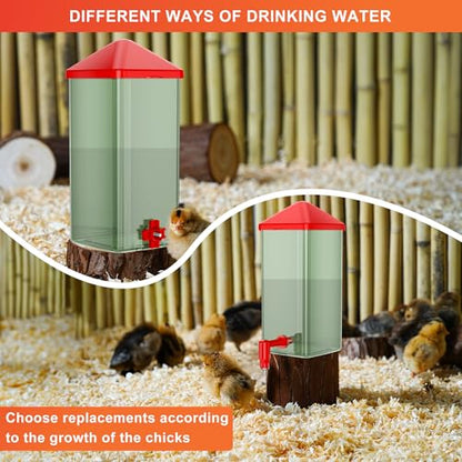 ZenxyHoC Baby Chick Waterer 0.26 Gal with Versatile- and Horizontal Nipple Drinker - color: Green, size: 0.26 Gal