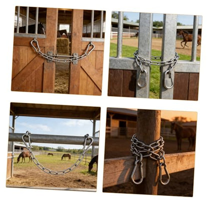 Ipetboom 1 PC Gate Latch Barn Chain Lock Stainless Steel Horse Gate Lock Adjustable Fence Gate Pull Lock Latch Gate Opener for Metal Wooden Fences Garden Backyard Door for Home