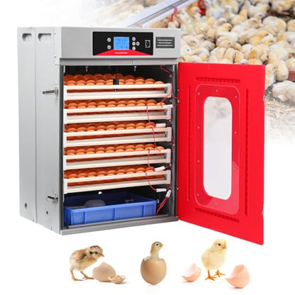 400-Egg Commercial Cabinet Incubator, Digital Poultry Hatcher with Automatic Temperature & Humidity Control, Large-Capacity Auto Turner for Chicken, Duck, Goose & Quail Eggs