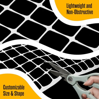 Houseables Plastic Fence, Plastic Mesh Fence, Mesh Fencing, Deer Netting, Cat Netting, Temporary, Wire Fencing, Balcony, Pets, Garden, Chicken, Poultry, Dogs, Construction, Yard, White, 4 x 50 FT Roll - color: White