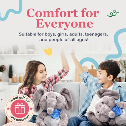Lilly's Love Weighted Stuffed Animals for Adults & Kids — 5lb Calming Elephant Plush for Anxiety, ADHD & Sensory | Machine Washable Weighted Stuffed Animal w/Removable Insert | Ernie The Elephant - color: Elephant