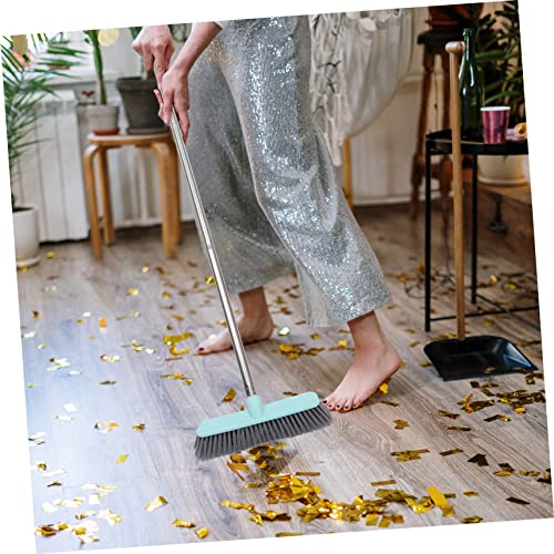 COLLBATH Long Handle Floor Brush Stiff Bristles Cleaning Broom for Bathroom Kitchen - color: Green