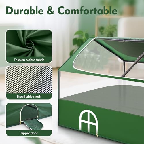 Small Animal Playpen,Rabbit Play Pen, Guinea Pig Cages for Indoor Outdoor,Portable Chicken Coop,Puppy Play Pen with Waterproof Floor for Guinea Pig,Chicken,Hamsters, Hedgehogs,Bunny, Green L - style: big